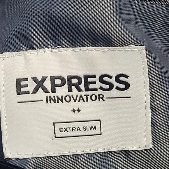 Express Innovator Blazer Mens 36 Regular Gray Extra Slim‎ Wool Blend Suit Jacket - Picture 5 of 9